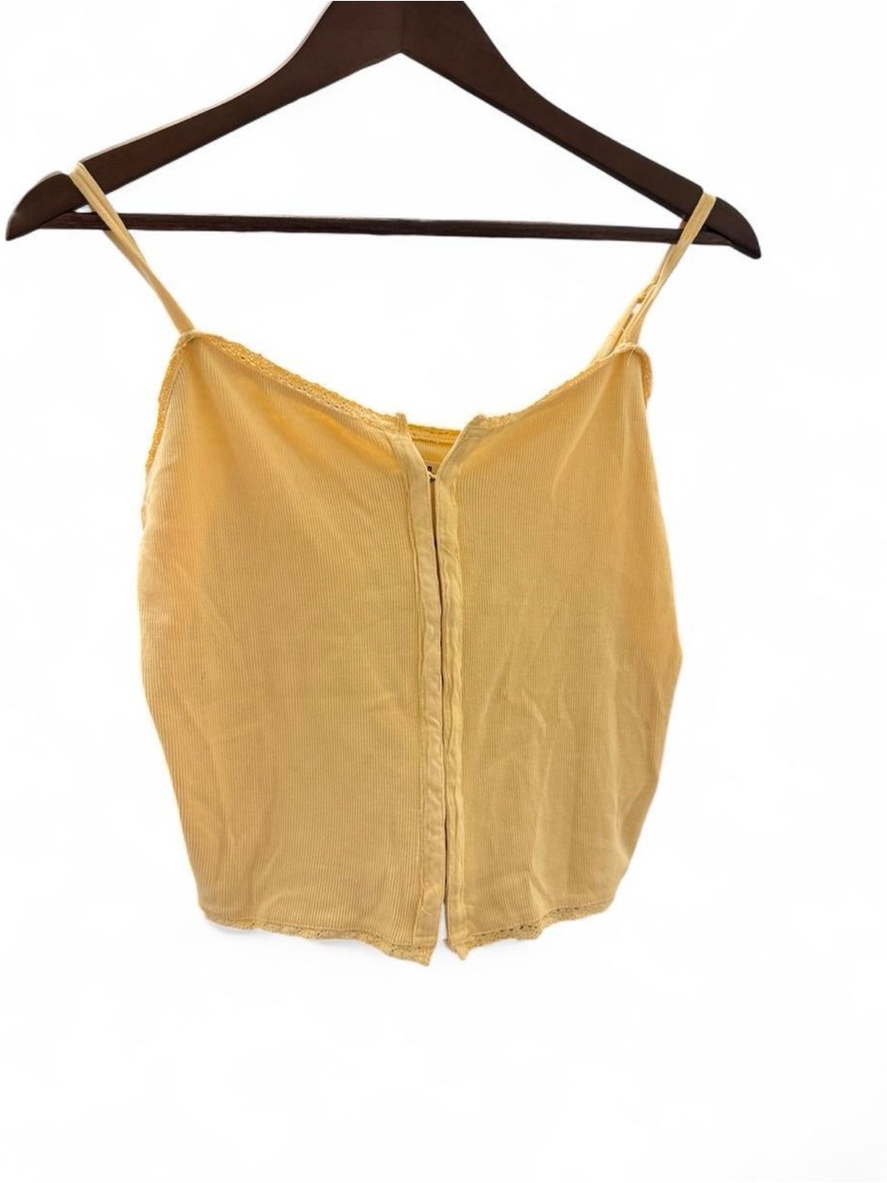 NWT Idyllwind Miranda Lambert Yellow Ribbed Lace Cami S